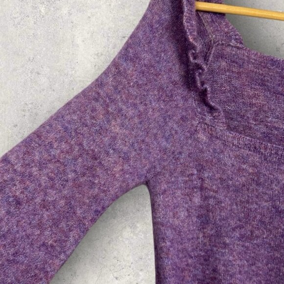 Sezane Mila Jumper Knit Sweater Mohair Merino Wool Purple Size Medium French M - Picture 10 of 15